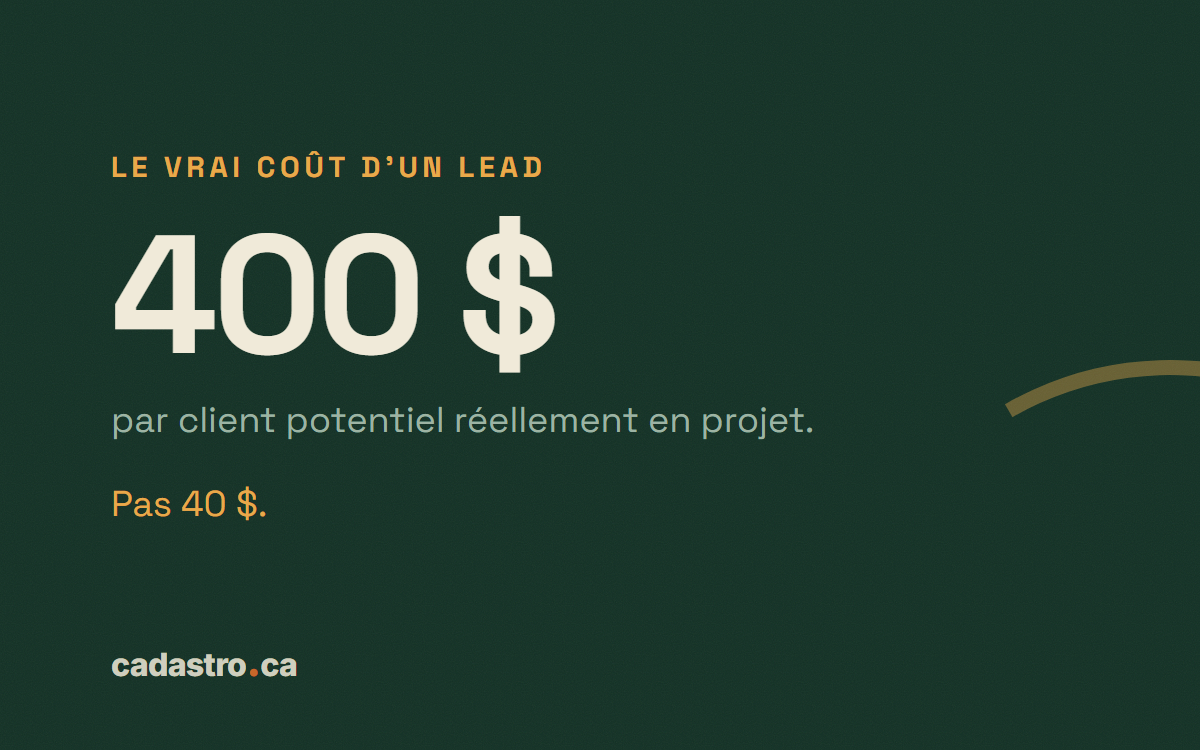 400 $ par client potentiel réellement en projet, et non 40 $