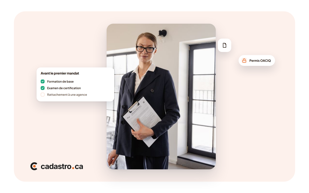 Nouvelle courtière avec sa tablette dans une propriété en préparation