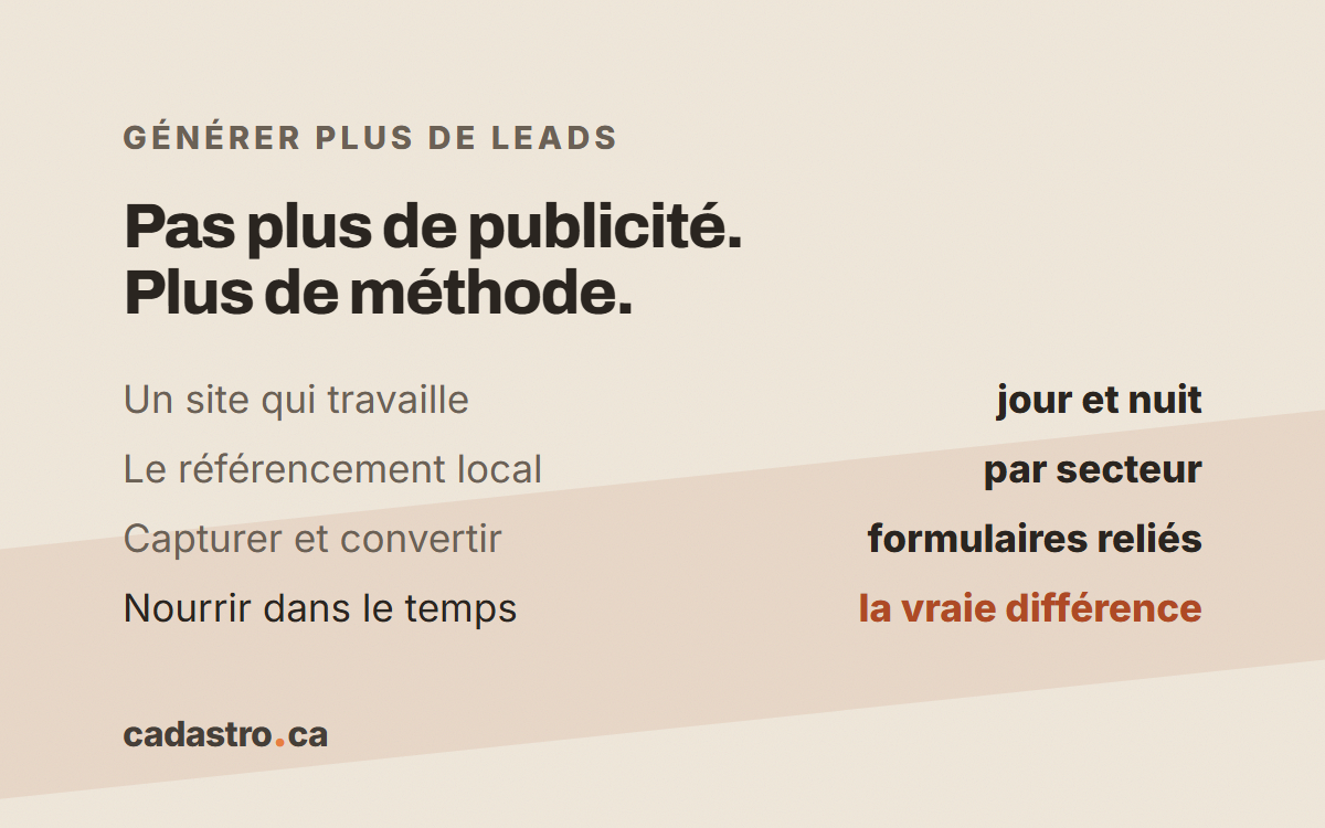 Les quatre leviers pour générer plus de leads : le site, le référencement local, la conversion et le suivi dans le temps