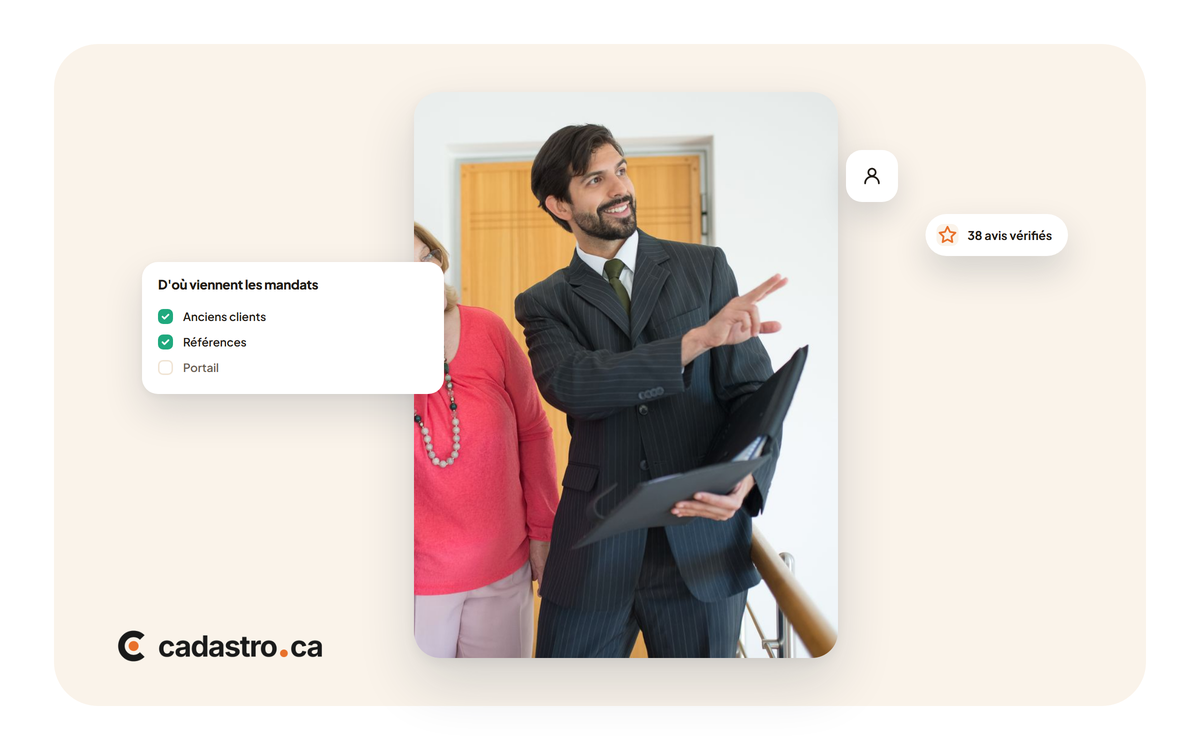 Courtier accompagnant un couple de clients de longue date