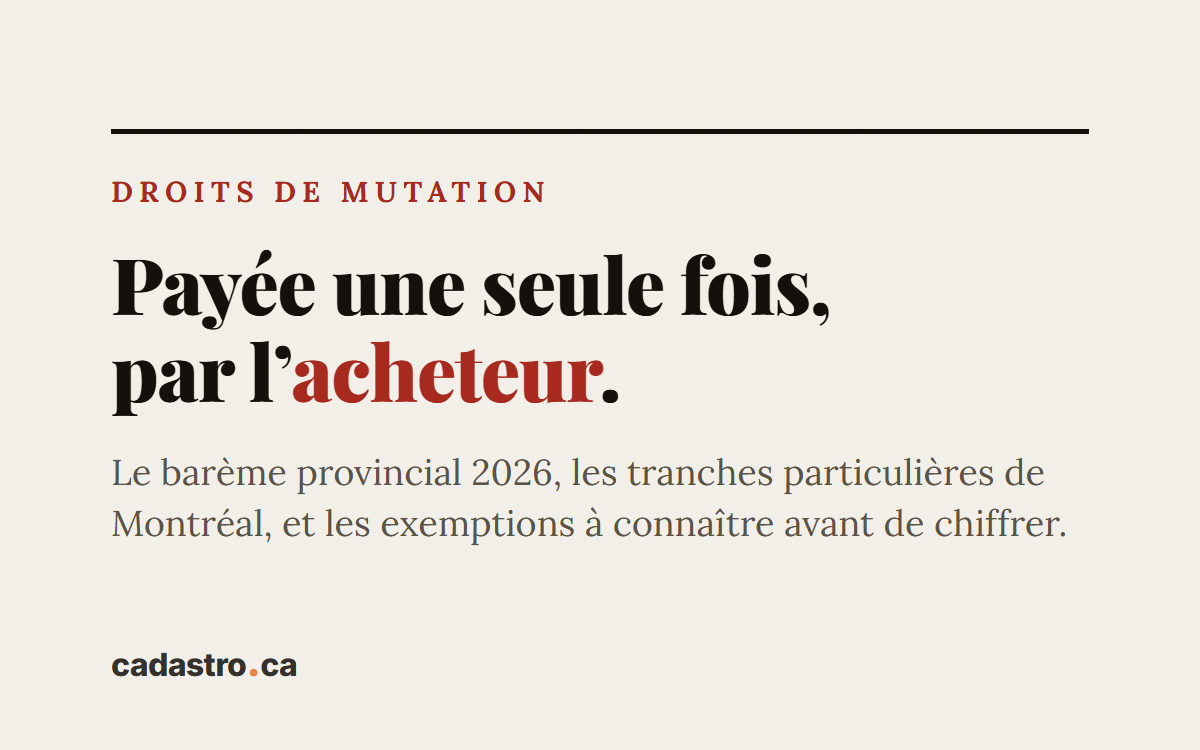 Les droits de mutation, payés une seule fois par l'acheteur