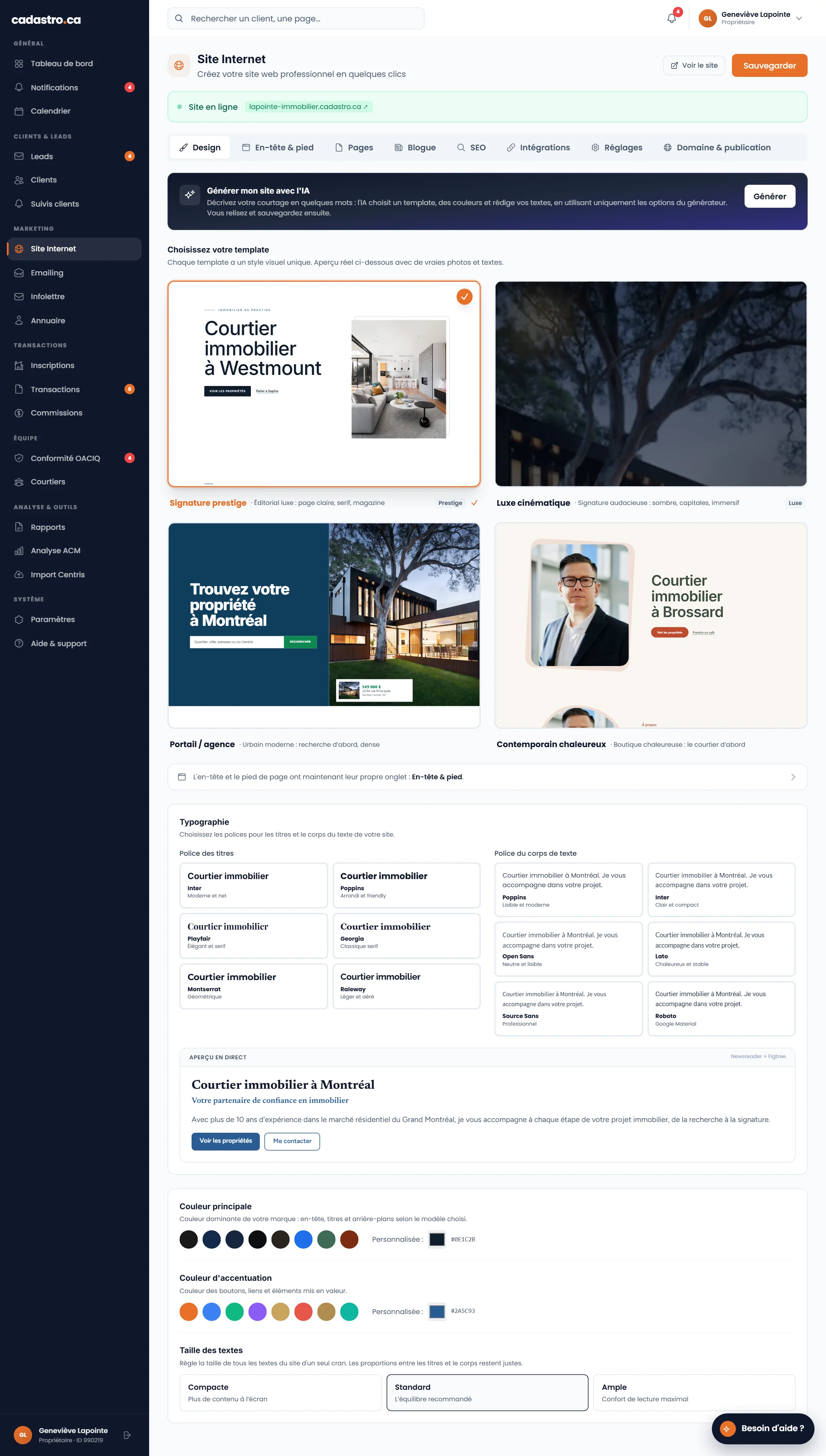 Aperçu : Site web professionnel