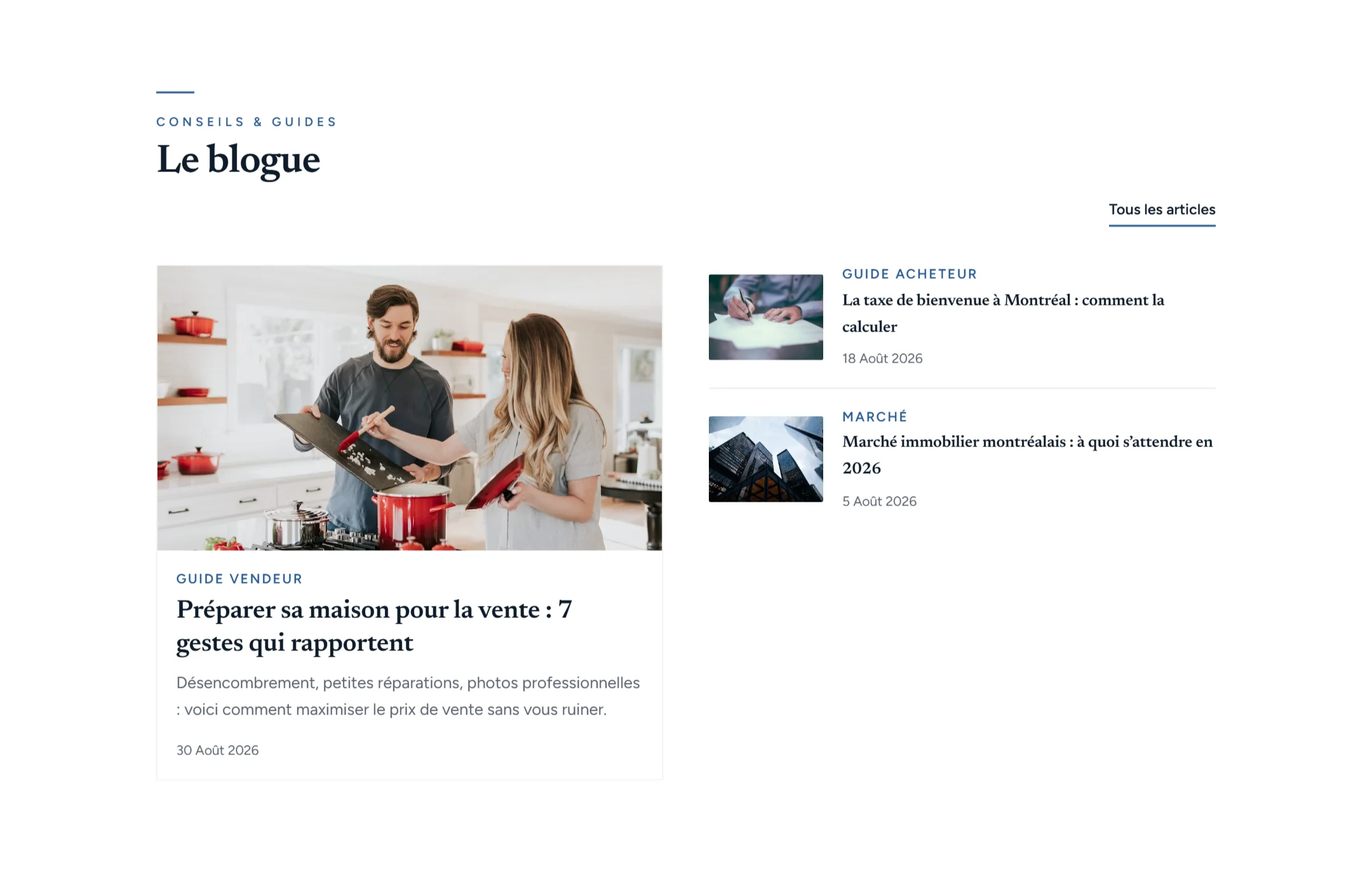 Blogue — design Signature prestige