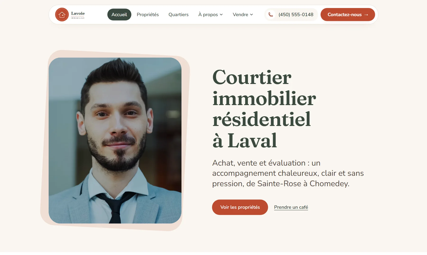 Site de courtier — design Contemporain chaleureux